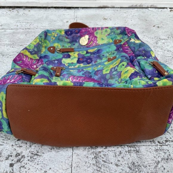 Mimosa Women Backpack Multi color Floral Print Mini Bag Read descr - Picture 7 of 12